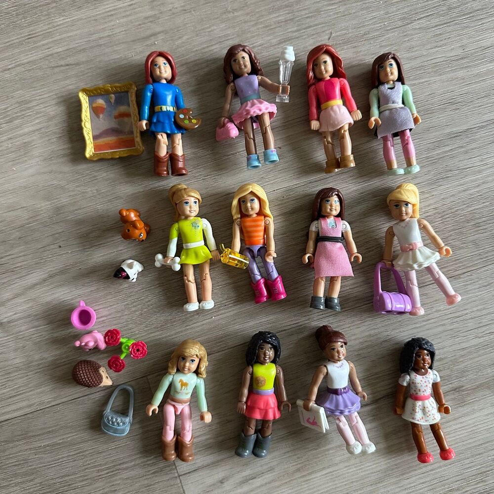 MEGA BLOKS Construx American Girl Mini Dolls with Accessories - 12 Dolls